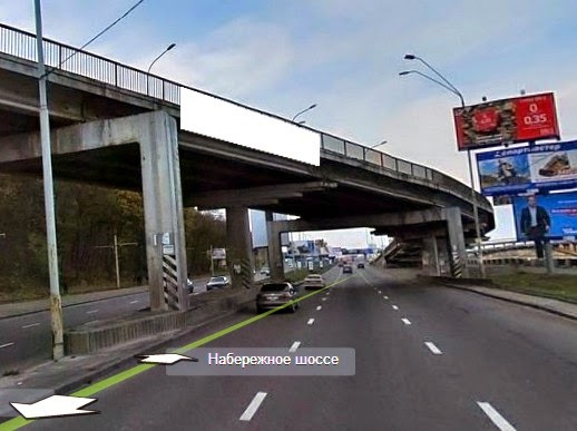 Міст 8x2,  Набережное шоссе, от моста Патона к мосту Метро